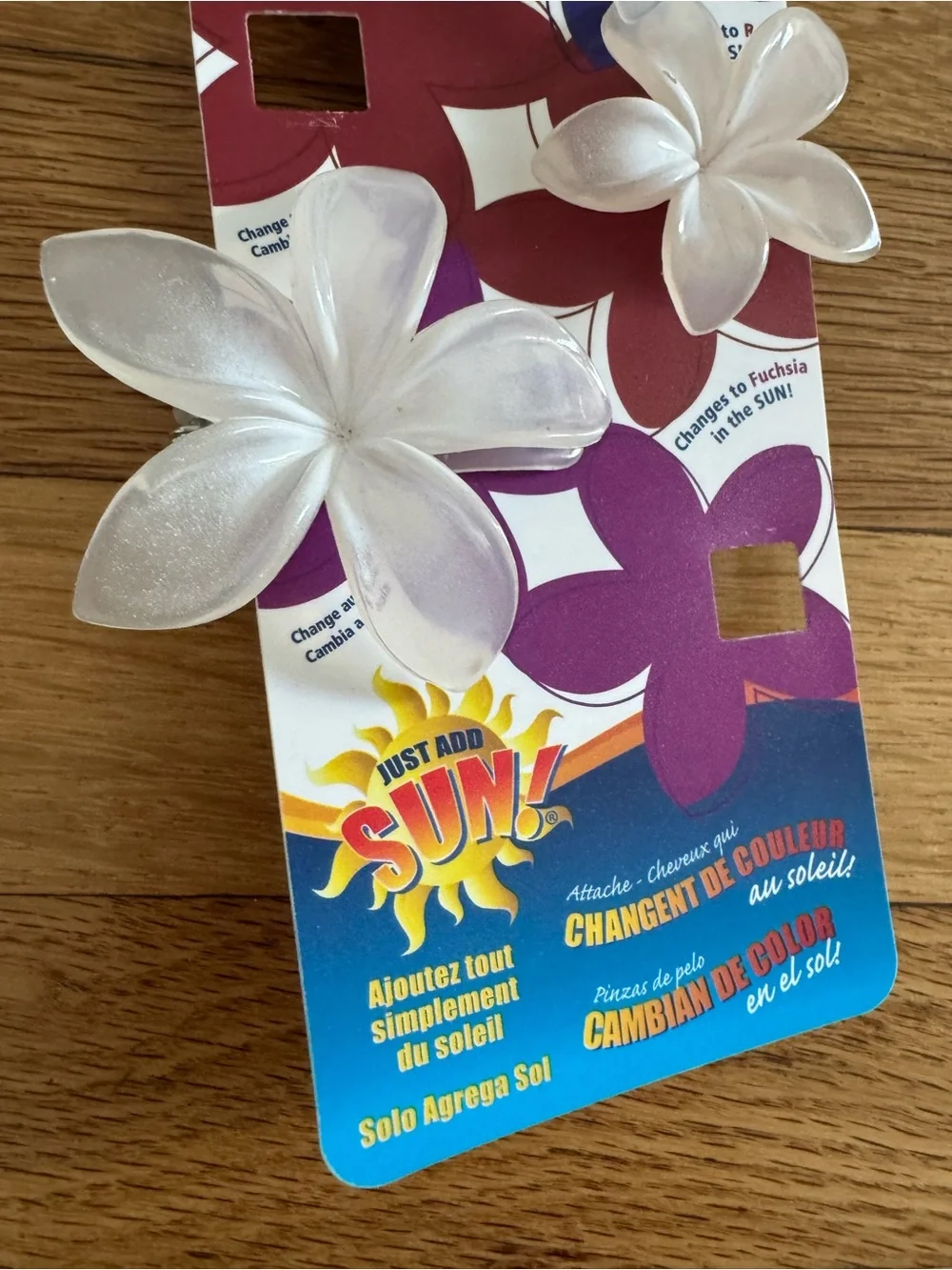 Del Sol Plumeria Flower Color Changing Hair Clips